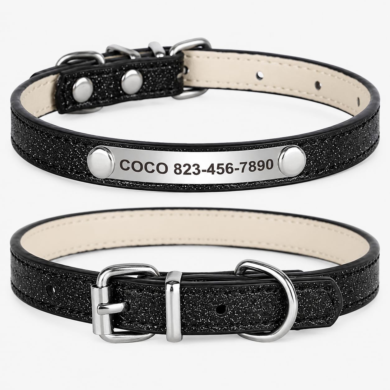 Personalized Cat Collar with Name and Phone Number, Custom E