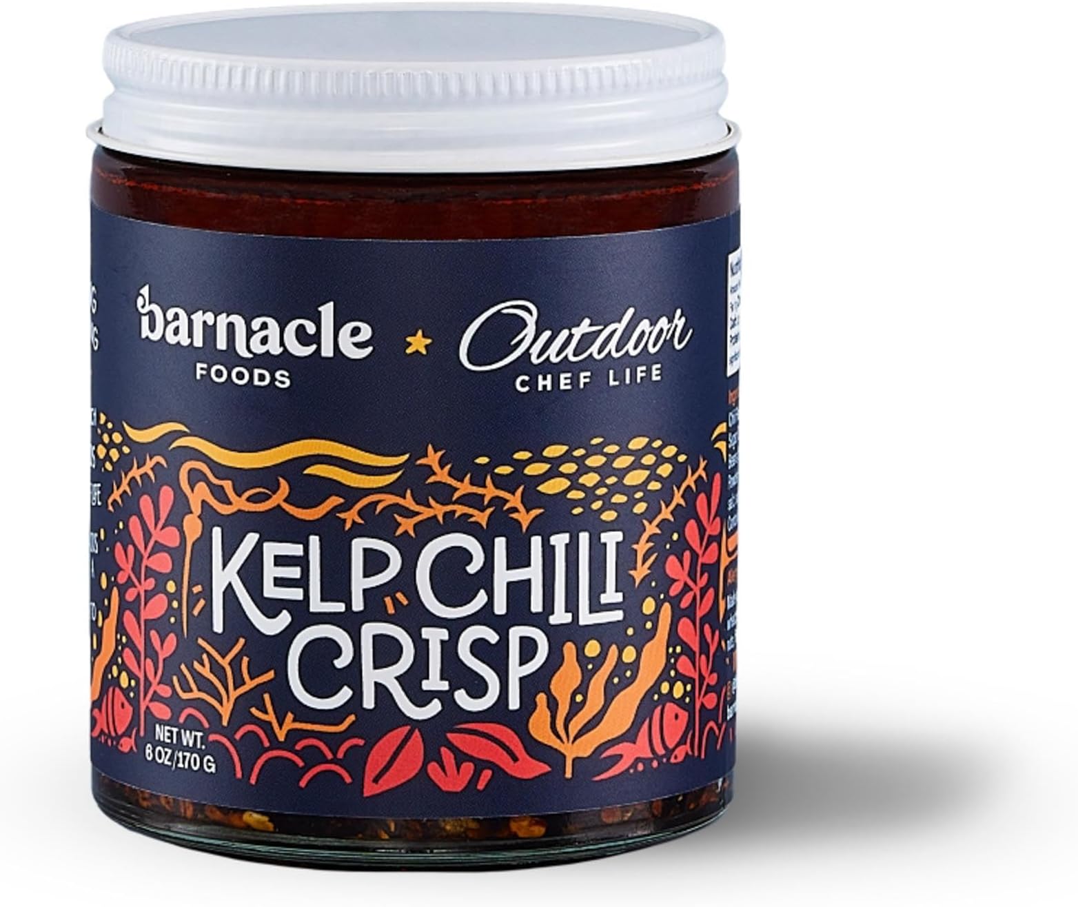 Barnacle Foods Kelp Chili Crisp, 6 oz. - Medium Spice - Made in Alaska - Crunchy & Flavorful Chili Crisp with Onion, Garlic & Chiles de Arbol - Perfect for Noodles, Pizza & More