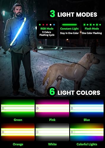 Miniatura 10 de Ylzzrs Cinturón reflectante LED para caminar, luces de seguridad para caminantes por la noche, equipo de correr reflectante recargable de alta