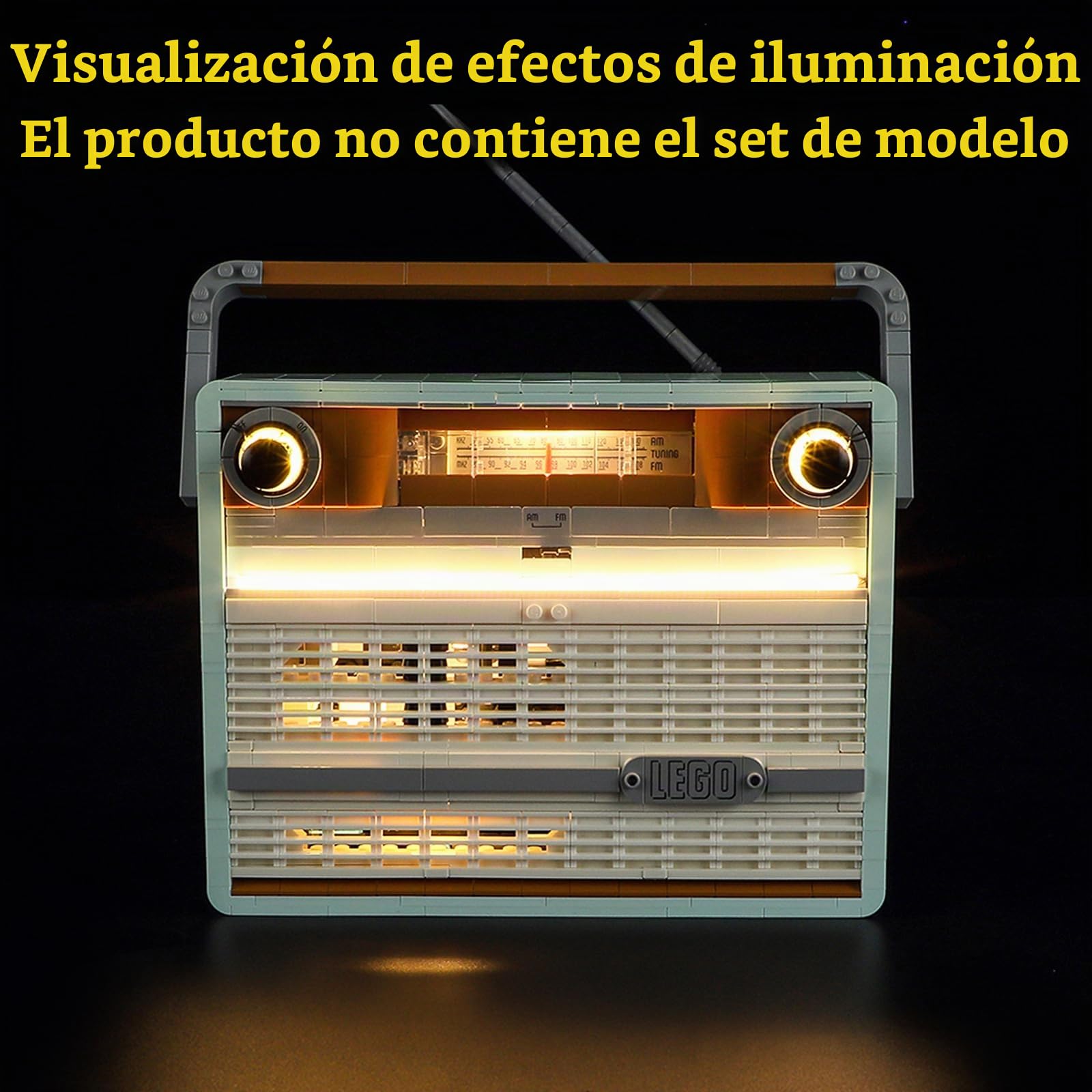 GEAMENT Kit de Luces LED Compatible con Lego Radio Retro - Conjunto de luz por Icons 10334 (Juego Modelo no Incluido)