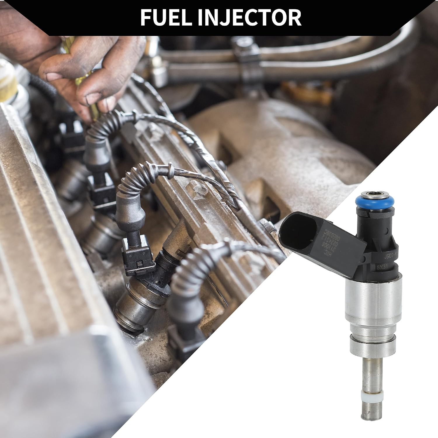 No.06E906036C Fuel Injector for Audi A4 Quattro 2005-2008 3.2L for Audi A6 Quattro 06-08 3.2L / Engine Fuel Injection Nozzle/Durable / 1 Pc Black