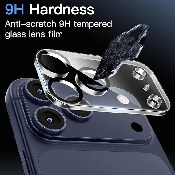 iPhone 17 Pro Compatible Full Camera Lens Protector Shockproof Tempered Glass Full Protector HD Transparent Camera Lens Glass Film Anti-Scratch