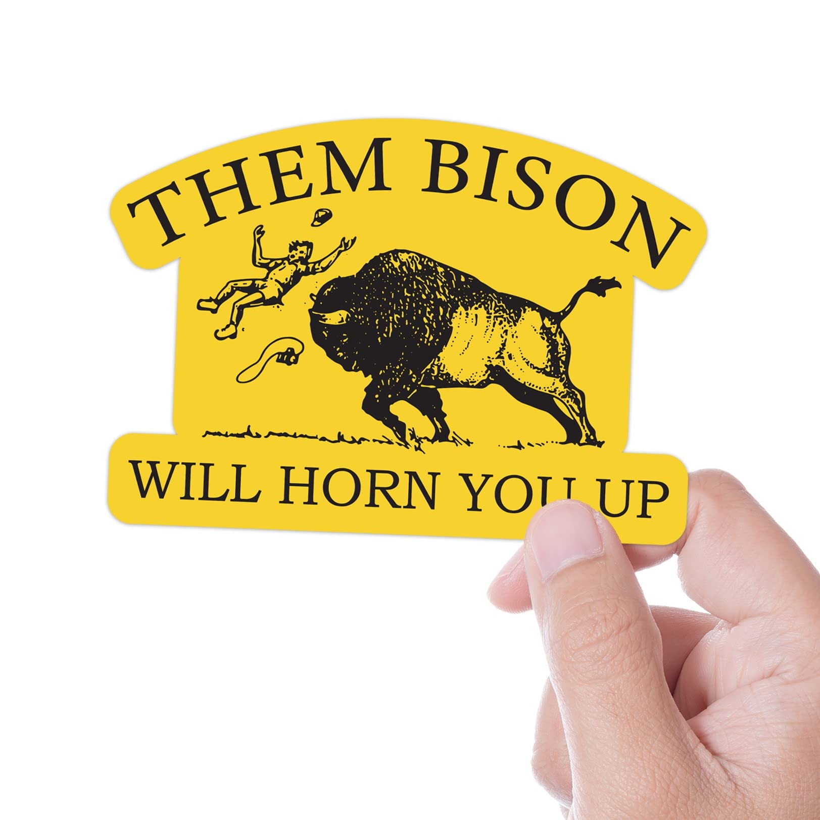 Them Bison Will Horn You Up Sticker for Hydroflask | Funny Buffalo Decals Gift | Grand Tetons, Yellowstone Stickers for Car | National Park Souvenir