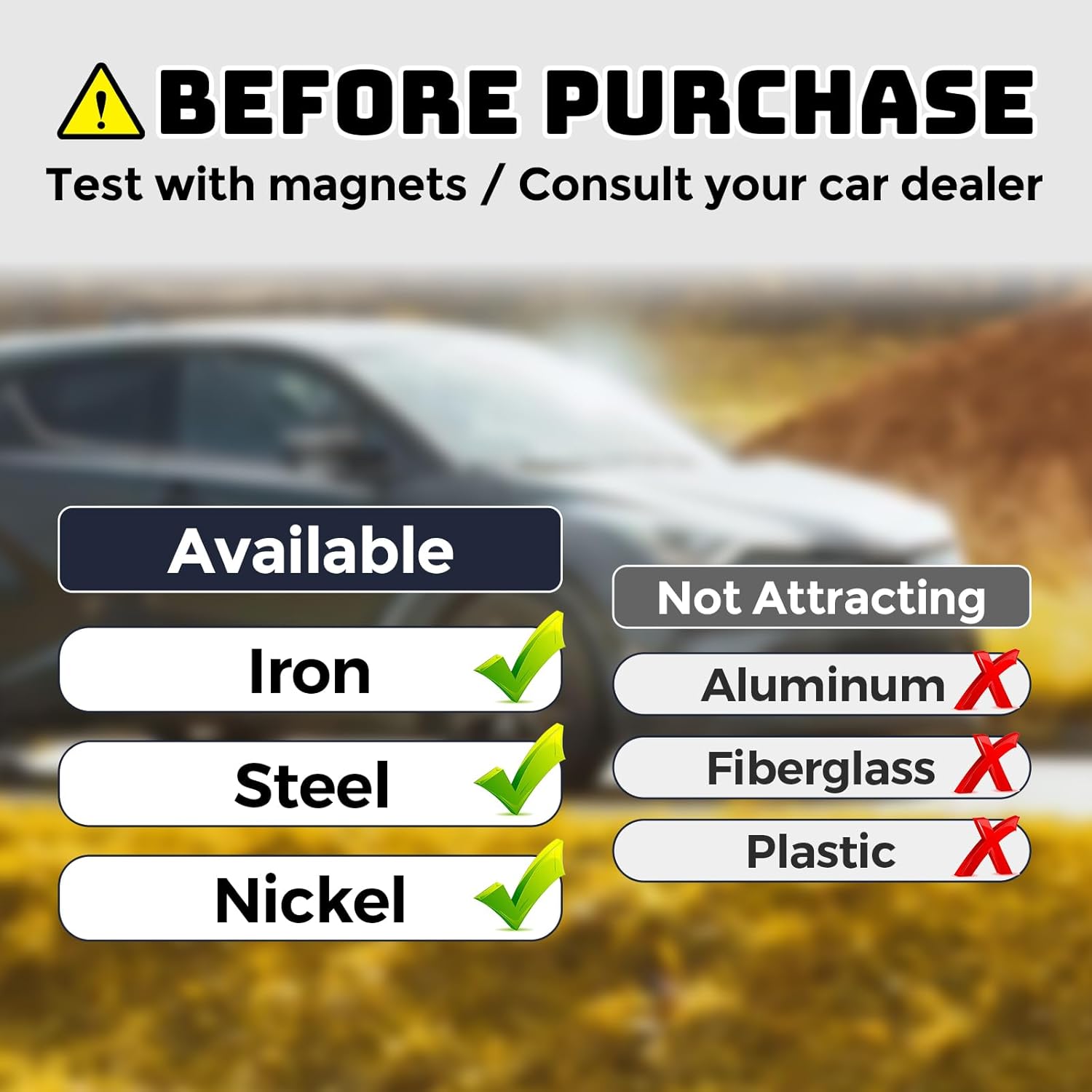 CUHIOY Blank Magnetic Sheets for Car -2 Pack 18"x12" Strong Magnet Stickers with 40 Mils, Flexible Automotive Magnet for Advertising Business and Company Logos (for HOA) Prevent Car Scratches & Dents