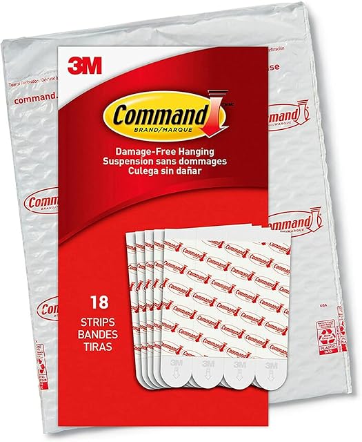 Command 3M Large Poster Picture Hanging Self Adhesive Refill Strips Damage Free Hanging- 3 Packs