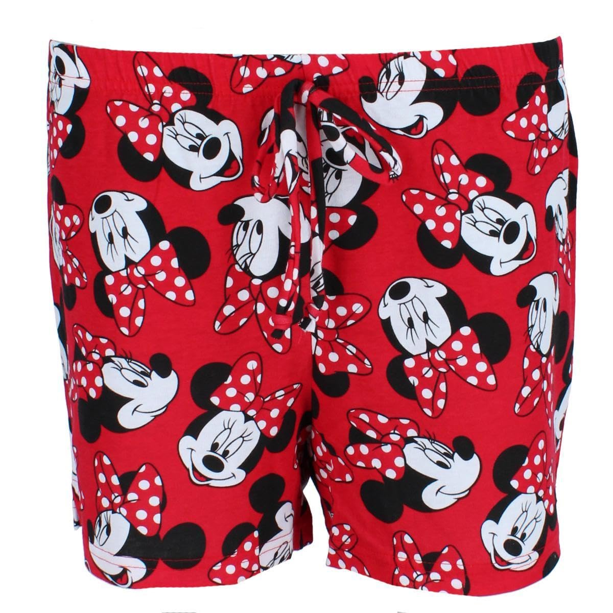 Jerry Leigh Women's Minnie Mouse Bow Toss Soft Short, Large, Red
