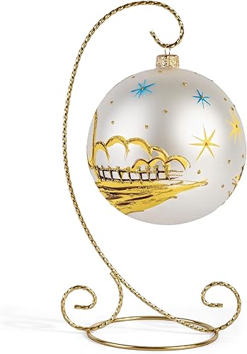 Vista 17 de Adorno de bola de Navidad de vidrio pintado a mano de 4.7 pulgadas (4.7 in) bola colgante, adornos para árbol de Navidad para decoración de Navidad