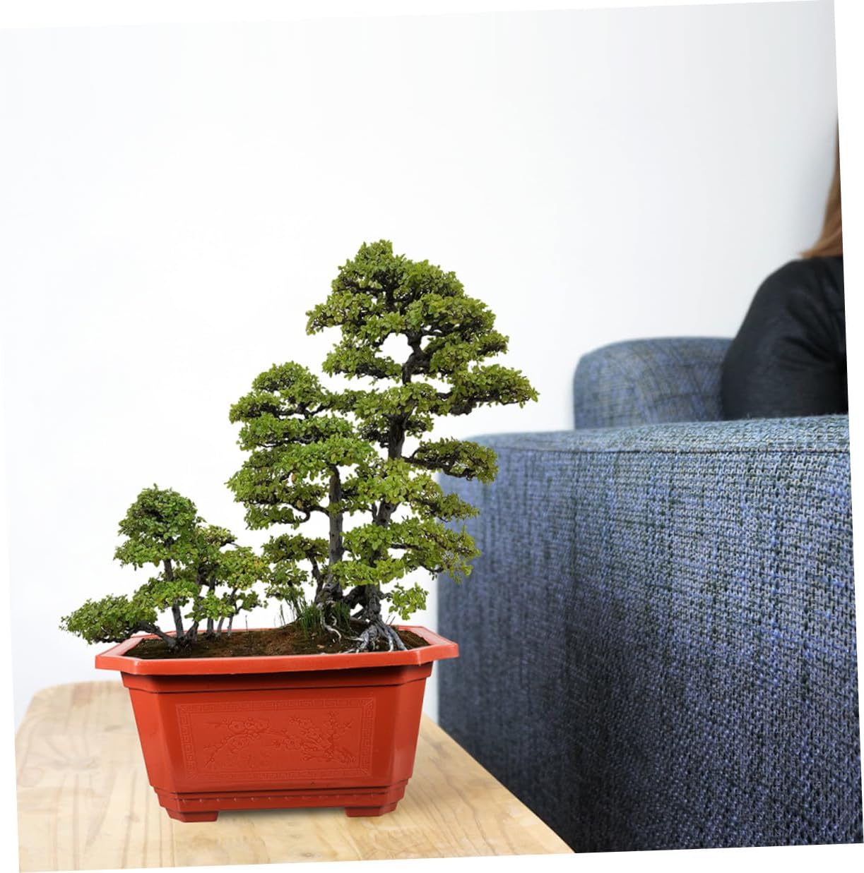 10pcs Rectangular Plastic Flower Pots Indoor Planters Thickened Elevated Garden Pots for Windowsill and Home Planting