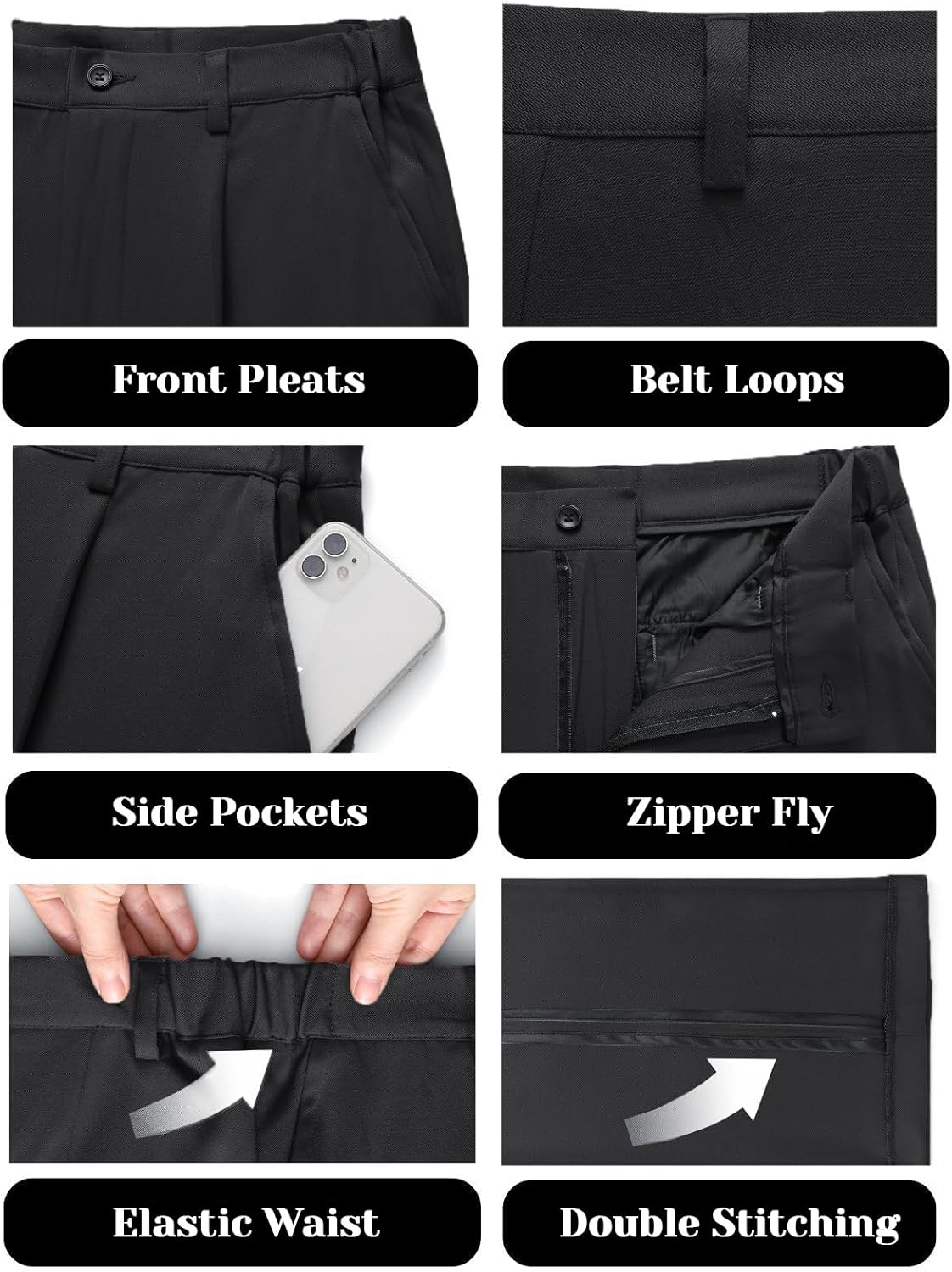 Men's 2 Piece Black Suit Slim Fit Two Button Solid Blazer and Pants Set, Lightweight Summer Wedding Business Casual Suit for Men XL