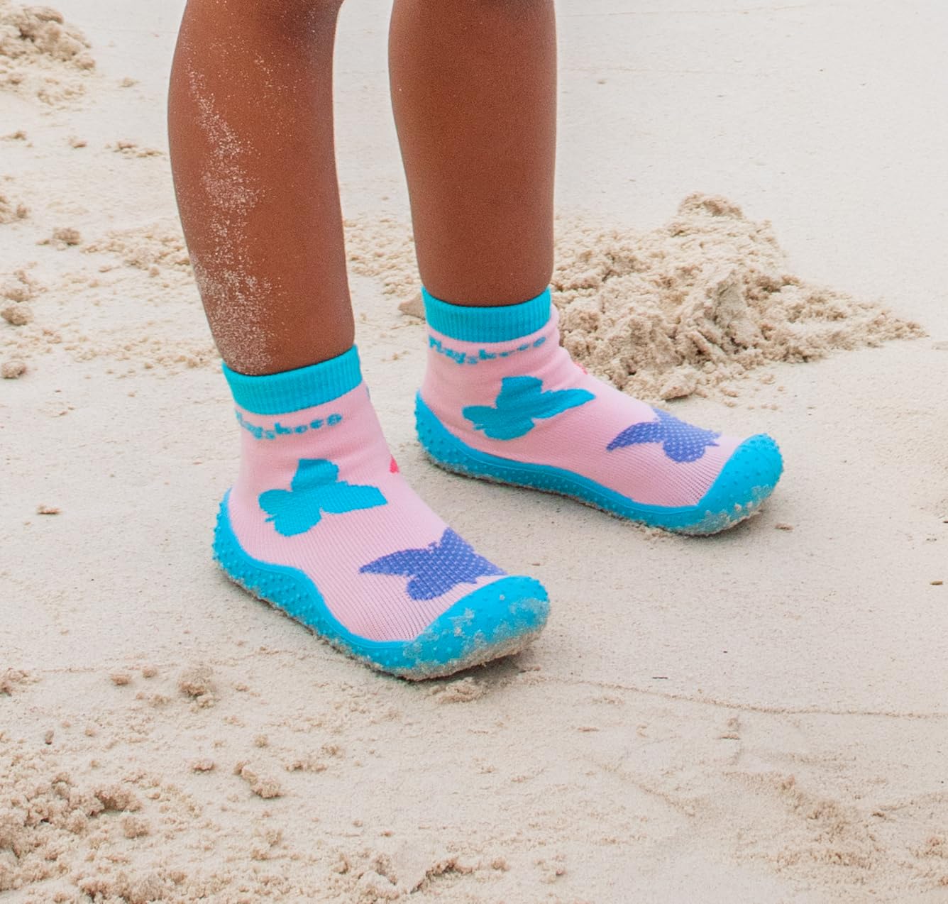 Playshoes Calcetín acuático, Zapatos de Agua, Mariposas Rosa, 28/29 EU