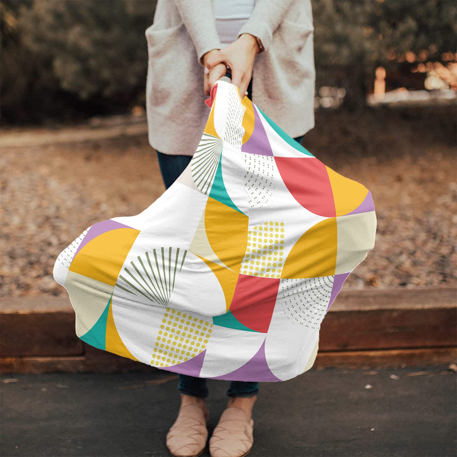 Nursing Cover for Breastfeeding Scarf, Colors Middle Ages Orange Theme Baby Car Covers Super Soft Multi Use for Canopy Shopping Cart Cover Blanket Stroller Cover