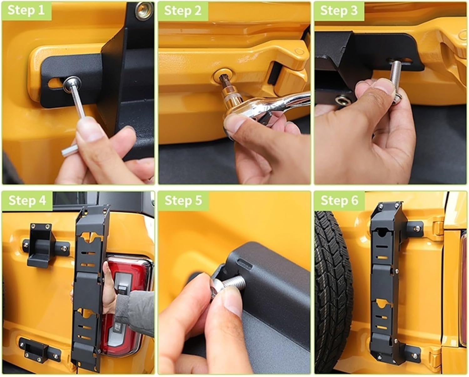 Tail Door Foldable Pedal Ladder Compatible with Ford Bronco 2021-2024 Car Trunk Climbing Rack Exterior Accessories