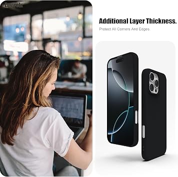 Zuvirelx Silicone Case for iPhone 16 Pro Max - Black