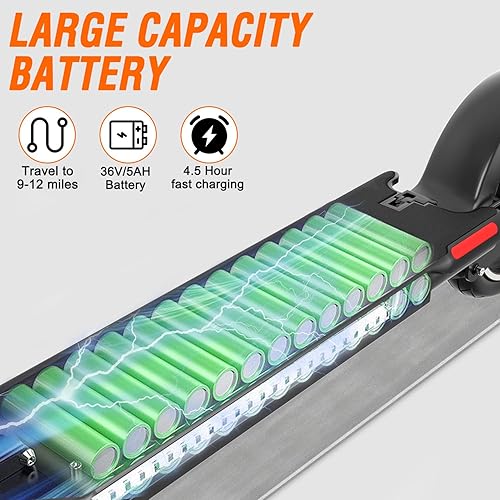 Miniatura 2 de Scooter eléctrico para adultos, scooter eléctrico para adultos, scooter eléctrico plegable con 350 W de potencia, rango de 9 a 19 millas, velocidad