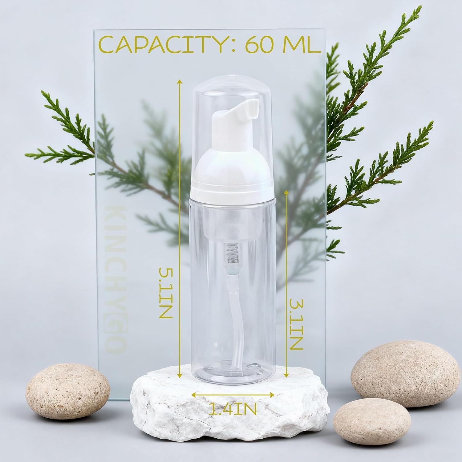 12 Pack 2oz Soap Foam Bottle Empty Travel Foaming Soap Dispenser Lash Shampoo Bottles for Refillable Travel Cosmetics