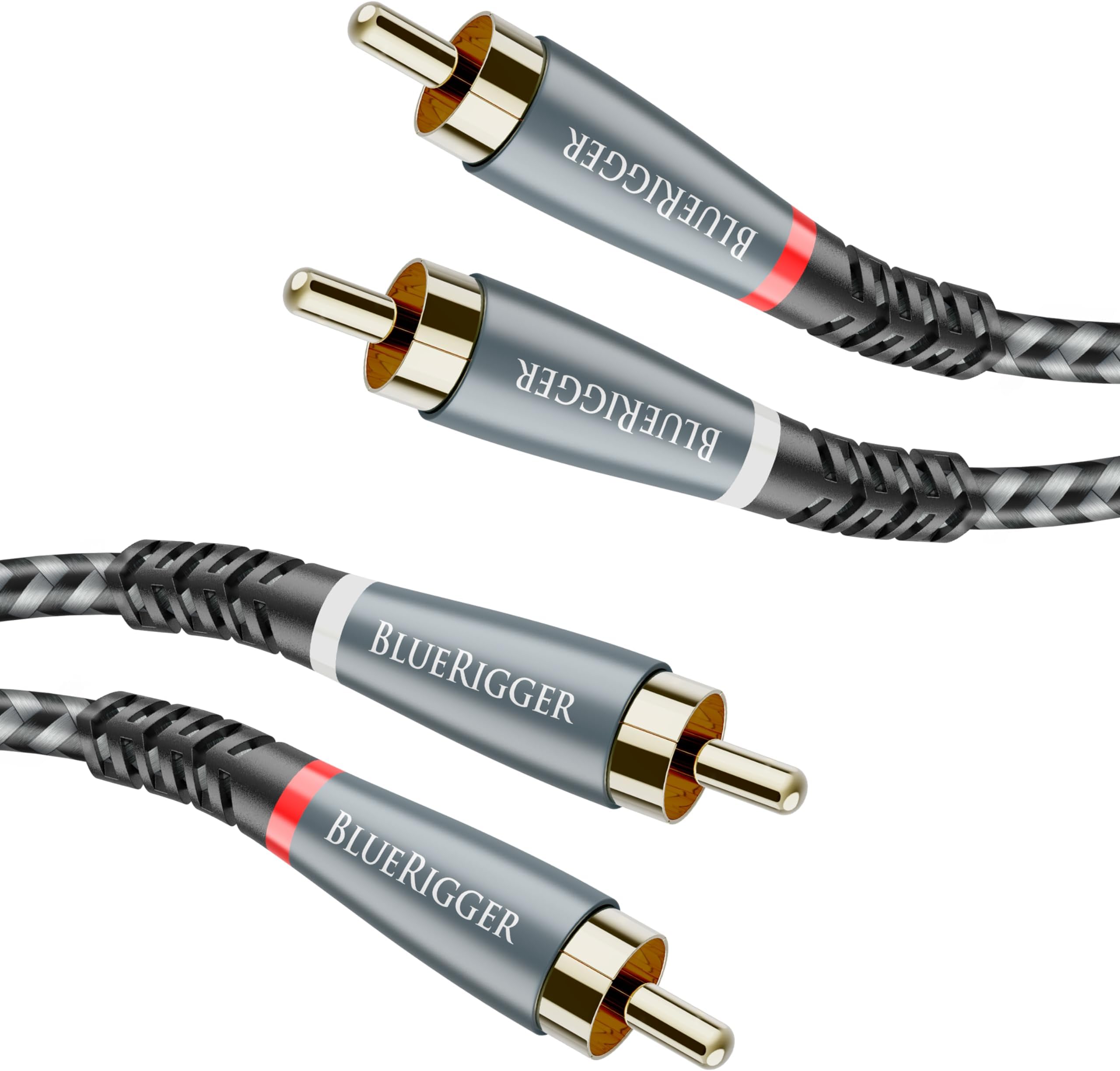 Dual Shielded Subwoofer Audio RCA Cable with Gold Plated connectors (2RCA-TO-2RCA-6FT / 2 Meters)
