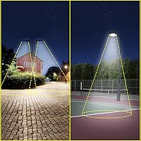 Vista 4 de ledmo Paquete de 2 Soportes de Bocina Doble para Luz LED de Estacionamiento Soporte de Montaje de 180 Grados Poste Redondo para Luz LED de Área Tipo