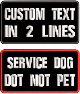 Custom Name Patches, 2PC Personalized Embroidery Military Number Patch with Hook Loop Fastener, Tactical Badges Patch for Clothing Backpacks Vest Dog Harness