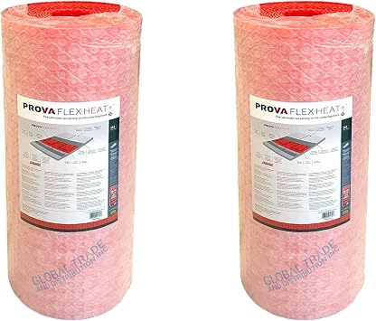 Prova TT8006RED15 Flex-Heat Uncoupling Tile Membrane for Heated Floors 161 Square feet Roll - 2 Rolls Bundle