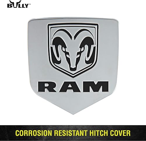Miniatura 2 de Bully CR-311 - Cubierta de enganche con logotipo de Dodge RAM de metal cromado para camiones de Chevy Chevrolet Ford Toyota GMC Dodge RAM Jeep