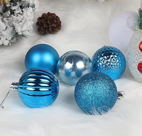 Miniatura 102 de YYCRAFT Adornos de bola de Navidad de 34 quilates de 1.2 pulgadas para árbol de Navidad, decoraciones de Navidad, ganchos inastillables incluidos