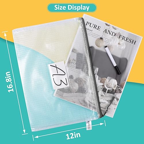 Miniatura 2 de 12 bolsas de malla con cremallera, bolsa de rompecabezas A3 para organizar, bolsas de almacenamiento, juegos de mesa y suministros de oficina