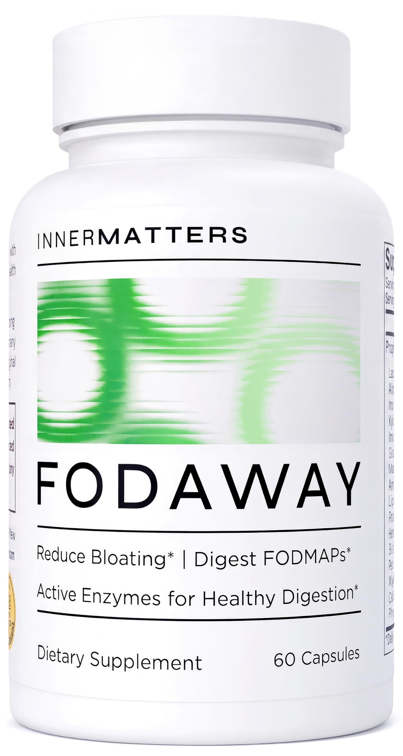 FODAWAY, FODMAP Digestive Enzymes for Bloating, Gas, & Diarrhea Fast Relief, with Xylose Isomerase, Fructan Hydrolase, Alpha-Galactosidase, & Lactase, Promotes Gut Health, 60 Count 60 Count (Pack of 1)