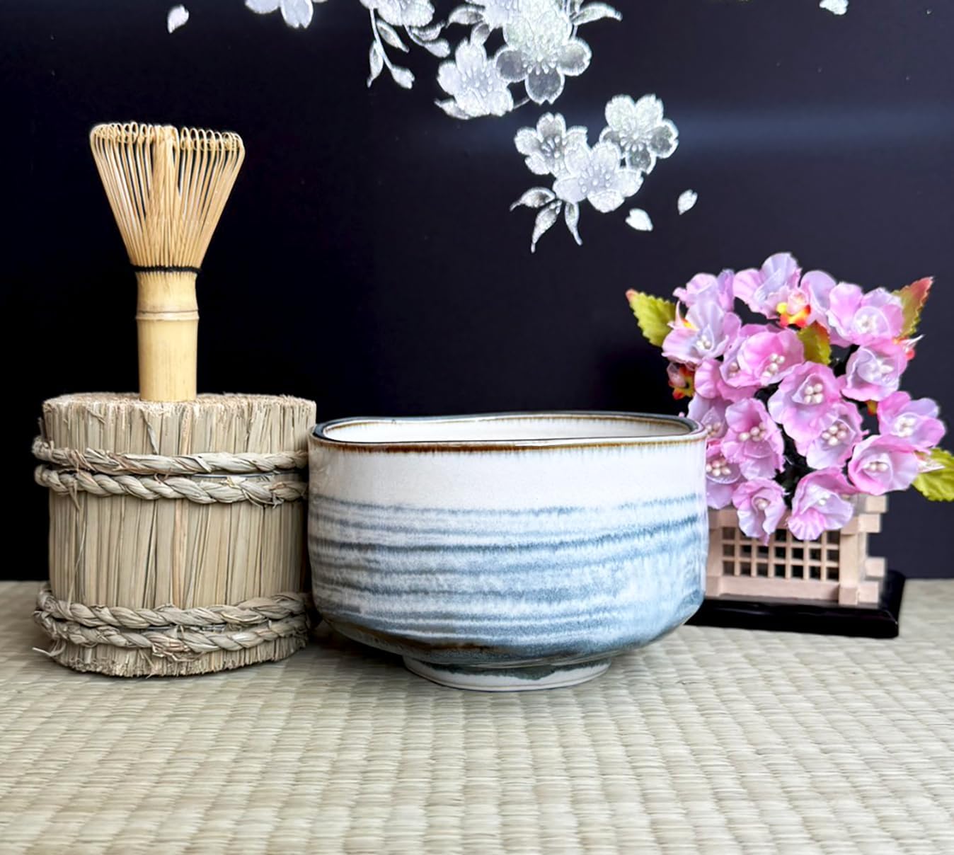Japanese Traditional Handcrafted Mino Matcha Chawan Tea Bowl Cup Ceremony Tableware Pottery (Harugasumi)