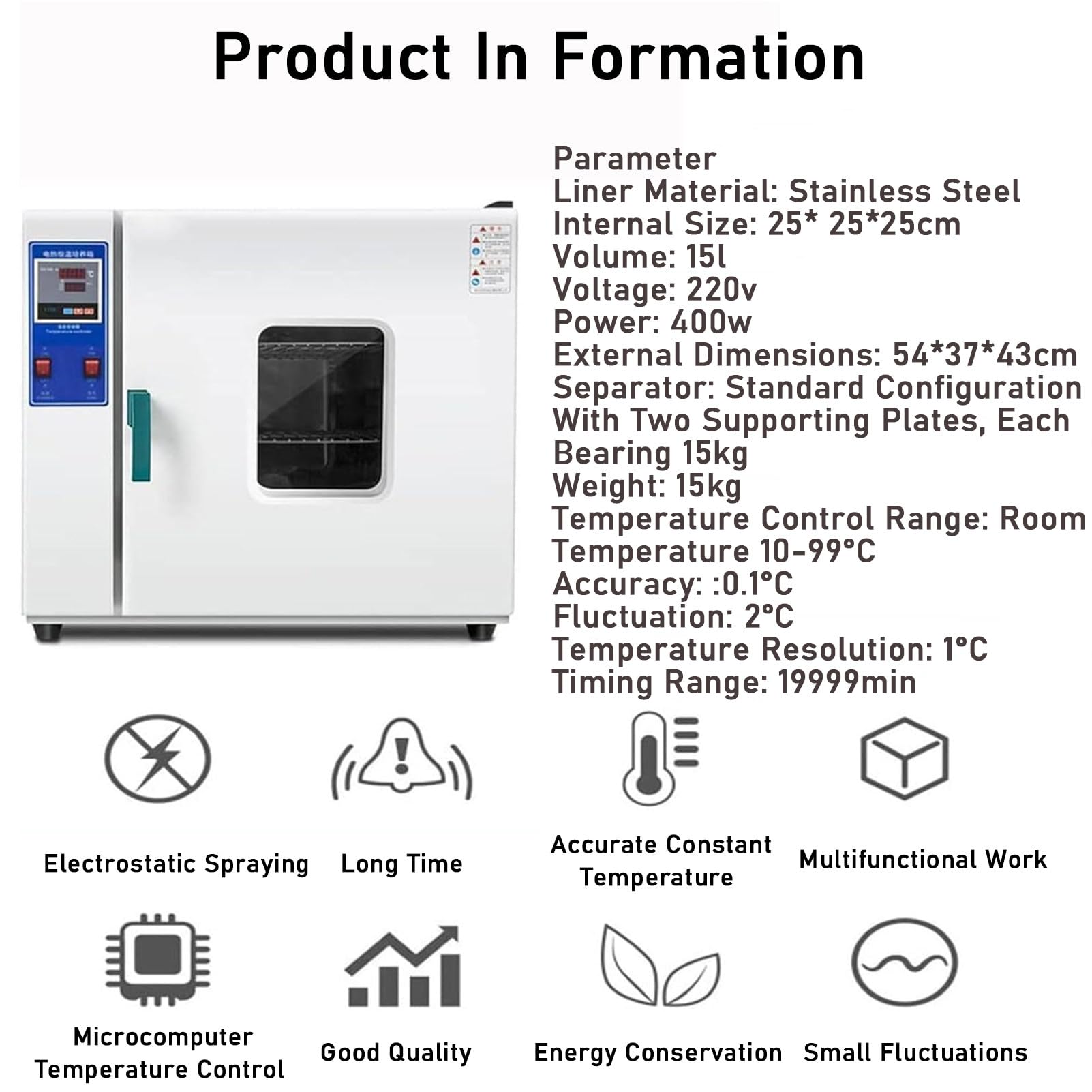 RayGenius éTuve De SéChage éLectrothermique par Soufflage éQuipement D'Essai à TempéRature Constante éTuve De Laboratoire BoîTe à TempéRature Constante éTuve à Circulation d'air Chaud,202-0S