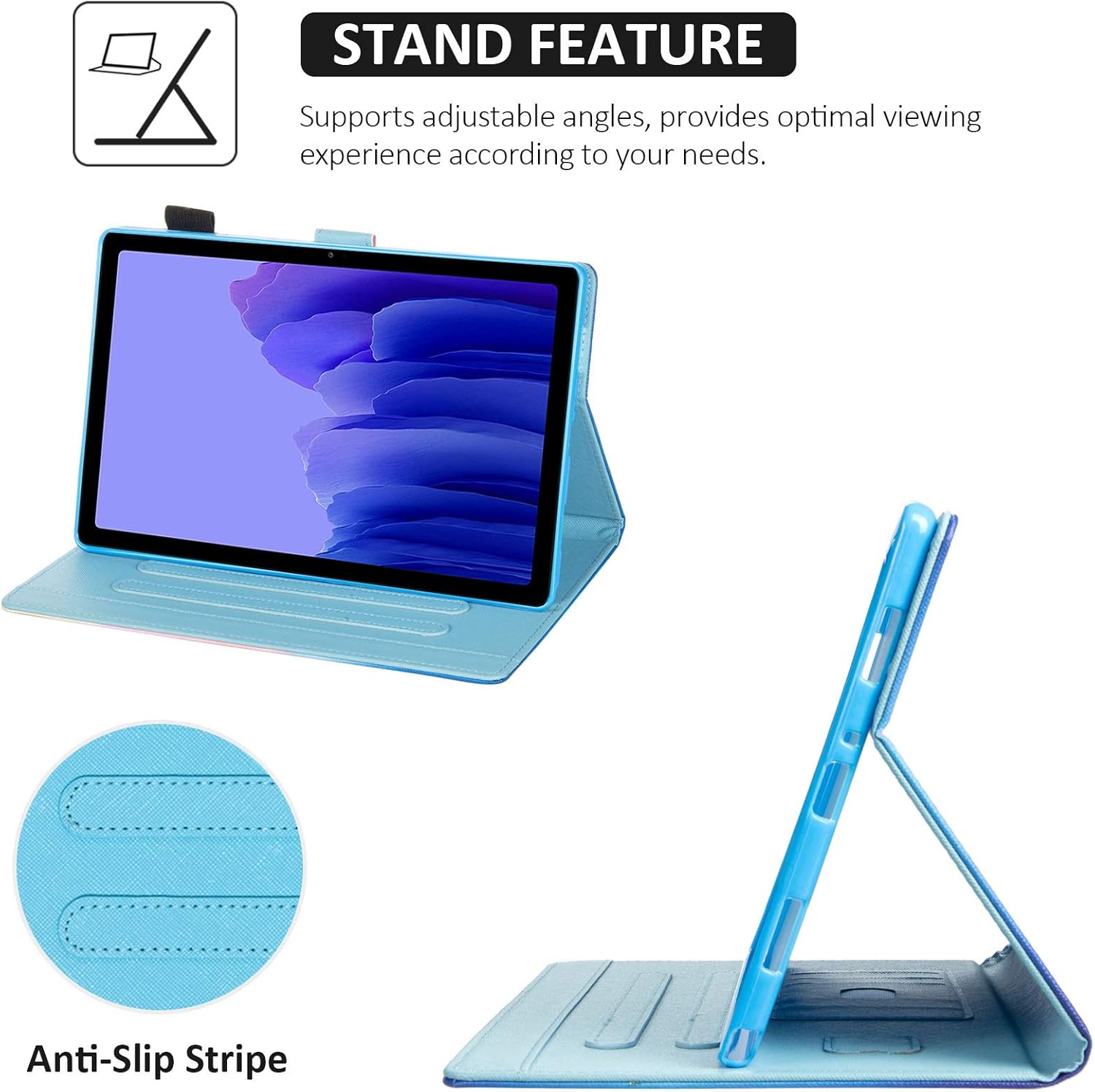 Dteck Case for (2020) Samsung Galaxy Tab A7 (10.4-Inch) (SM-T500/SM-T505) Tablet - Fold Stand Magnetic Flip Case with [Card Holder] PU Leather Protective Flip Cute Pattern Cover (Galaxy Flower) 00 Galaxy Flower