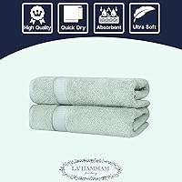 Vista 2 de Juego de 2 toallas de baño de lujo de La Hammam para baño, spa, gimnasio, ducha, piscina, dormitorio universitario Toallas de baño turcas