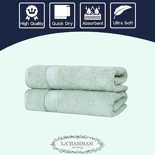 Miniatura 2 de Juego de 2 toallas de baño de lujo de La Hammam para baño, spa, gimnasio, ducha, piscina, dormitorio universitario Toallas de baño turcas