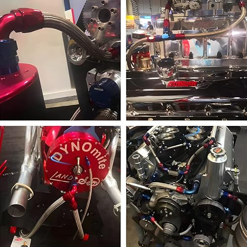 Miniatura 4 de 6AN - Adaptador de extremo de manguera recto, giratorio de aluminio para manguera de combustible trenzada CPE 0 45 90 180, kit de adaptador de