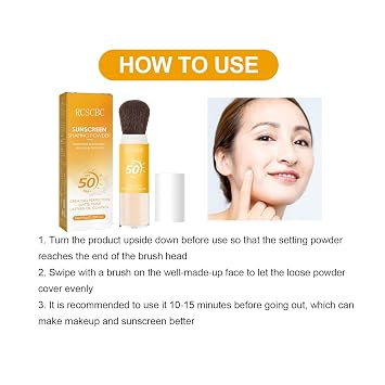 Powder sunscreen for face, SPF 50 Brush Sunscreen Powder for Face & Scalp,Lasting Lightweight Breathable, for All Skin (2PCS)