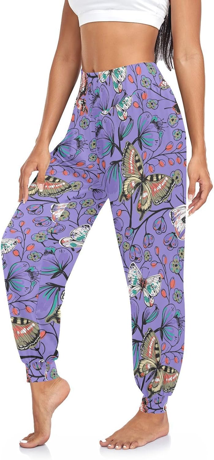 Fustylead Flower Floral Women's Harem Pants Various of Background Yoga Lounge Trousers for Beach Dancing Joggers Sweatpants