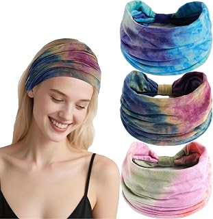 3 Pcs Bandanas for Women, Hair Bands for Women with Bohemian Style, Headbands for Yoga and Sports, Head Scarves for Active... Price In India