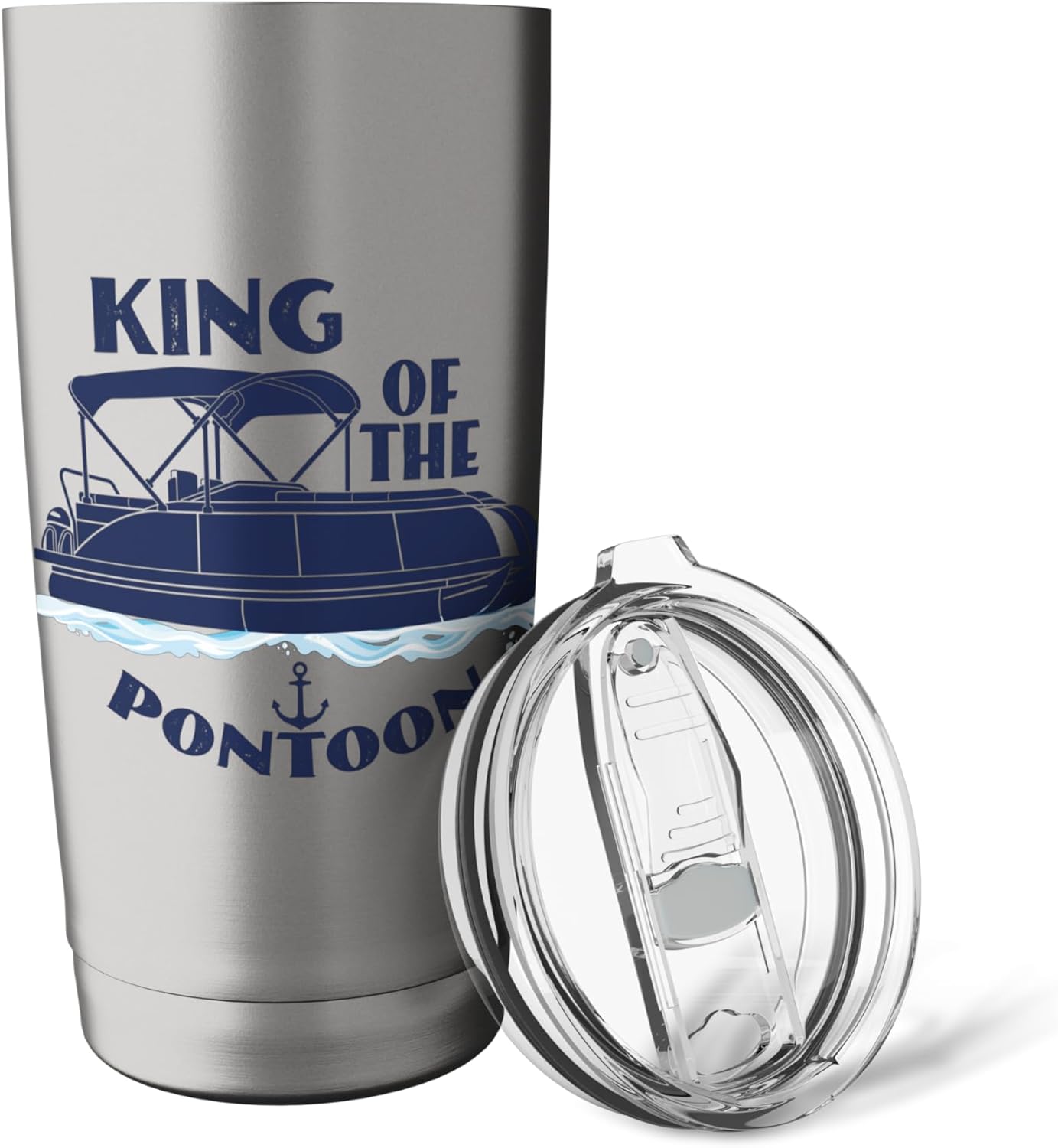 King Of The Pontoon Boat - Captain Stainless Steel Insulated Tumbler - Image 5