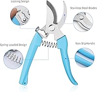 Vista 3 de Garden Pruning Shears, 2-Pack Stainless Steel Garden Shears, Flower Scissors for Cutting Flowers, Trim Plants, Bonsai, Fruits, Includes Gloves & Arm