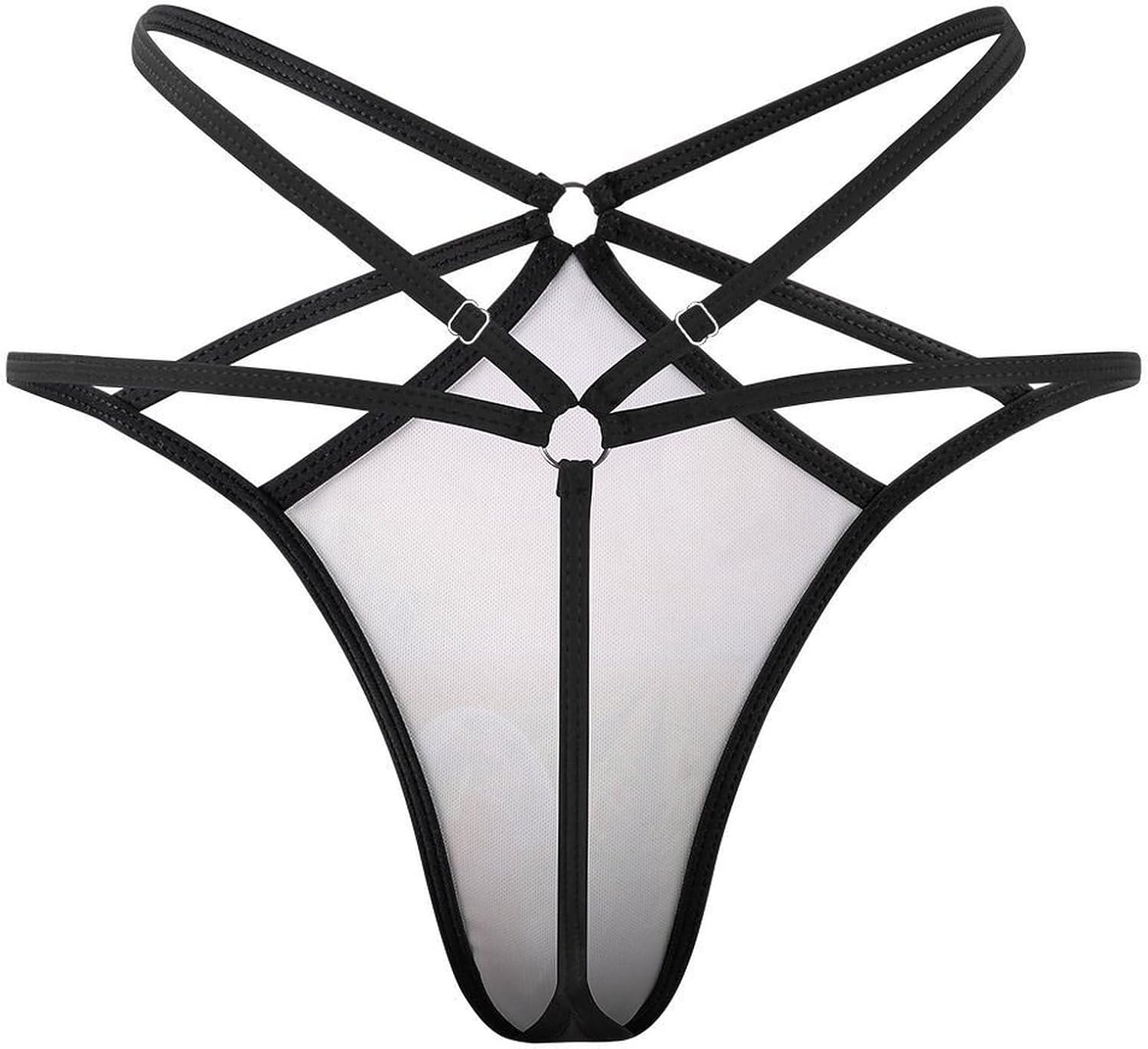 Women's Sexy G-String Thong Panties, Sheer Mesh T-back Underpants | Strawberry Fields Breathable Stretchy Low Rise Underwear, Comfort Soft No Show Panties for Date Night, 3X-Large