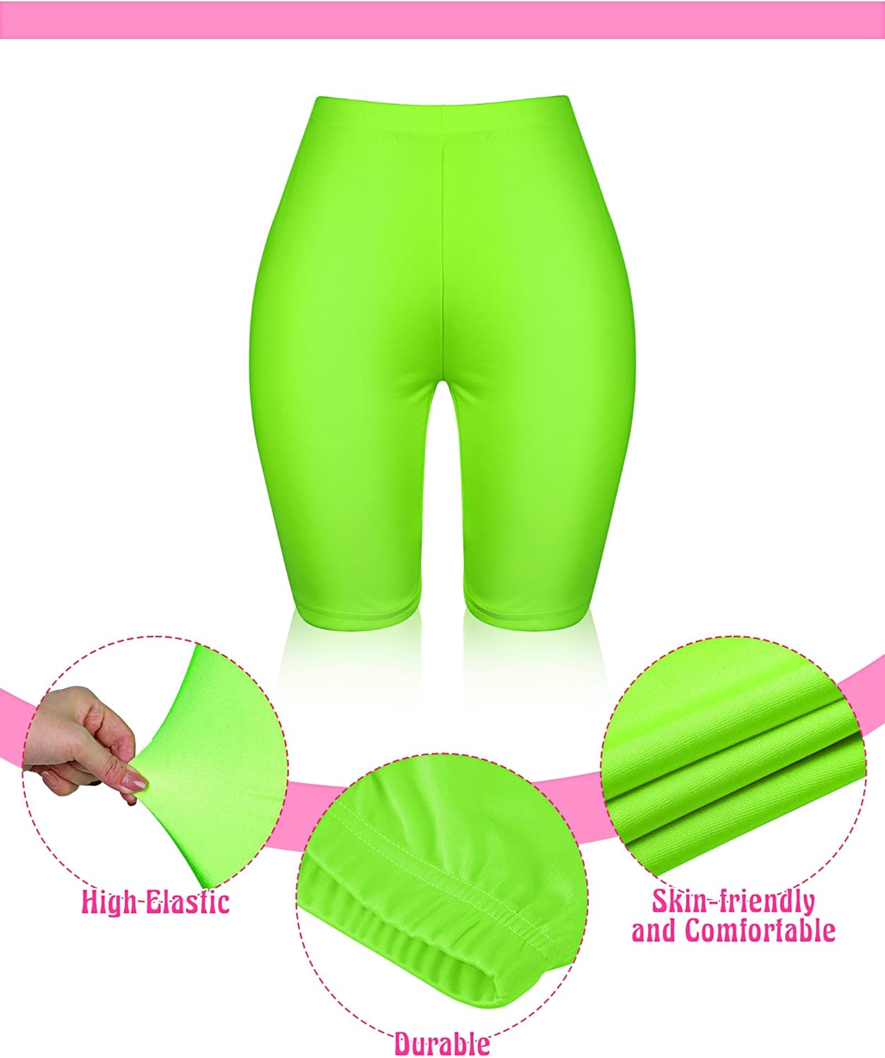 Women 80s Workout Costume Outfit Accessories Set Leggings Headband Wristbands Fanny Leg Warmers Earrings for Party - Image 4