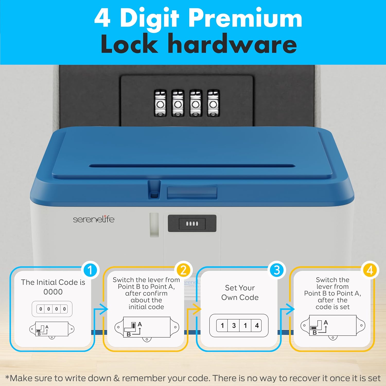 SereneLife Locking Storage Container Bin - 21 Gallon Large Capacity - Stackable Storage Tote Deck Box - Tough Durable Plastic Household Organizer with Lid, and Security Combination Lock