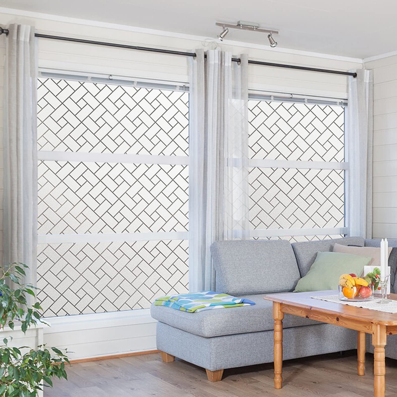 Cieniowanie okna Film Sunscreen Anti UV No-Glue Glass Film Dekoracyjne Drzwiowe Naklejki,90cm x 300cm