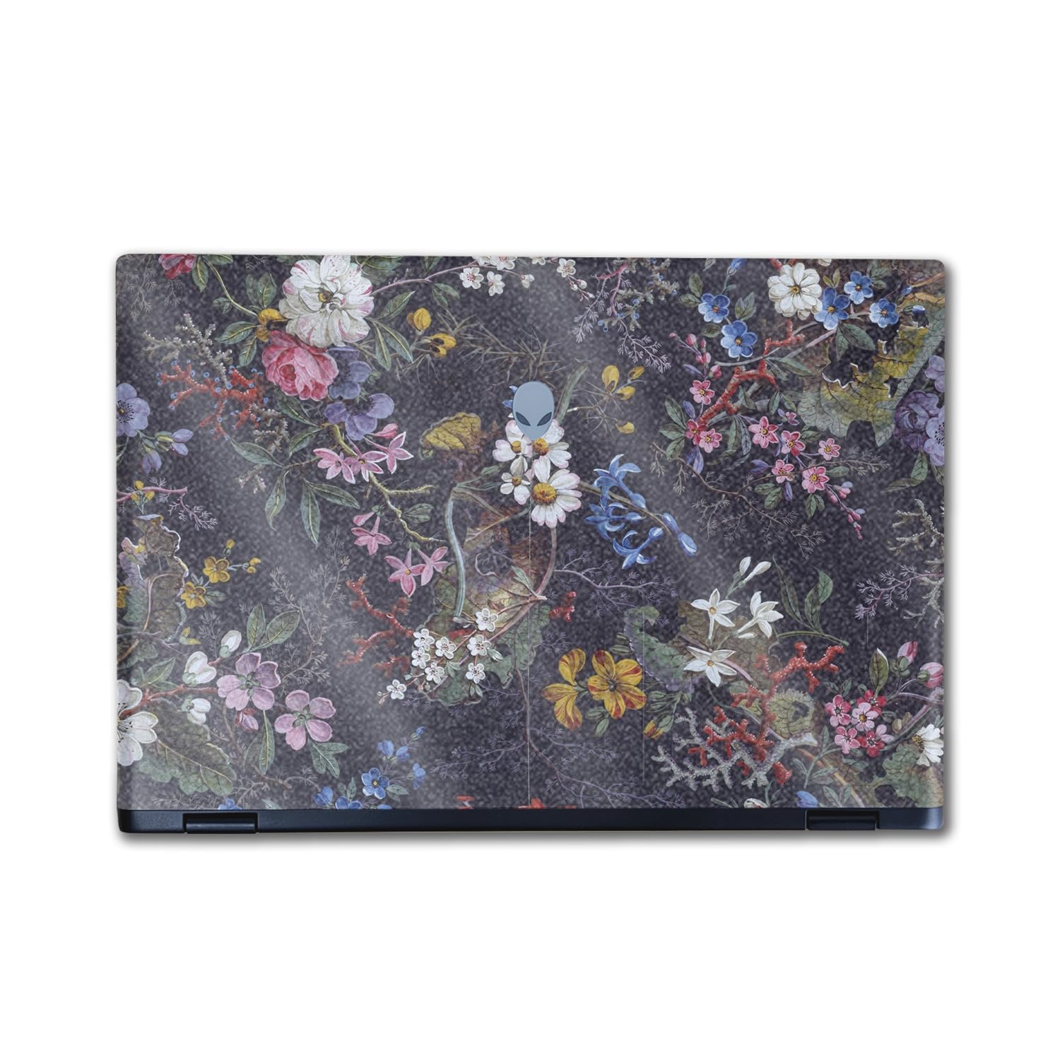 Glossy Glitter Laptop Skin Compatible with Alienware M16 R2 (2024) - Midnight Blossom - Premium 3M Vinyl Protective Wrap Decal Cover - Easy to Apply | Crafted in The USA by MightySkins