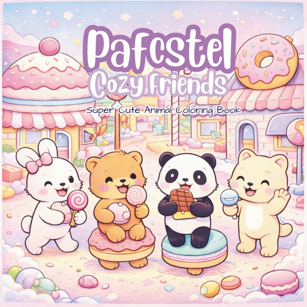 Pastel Cozy Friends: A Super Cute Animal Coloring Book for Relaxation and Stress Relief