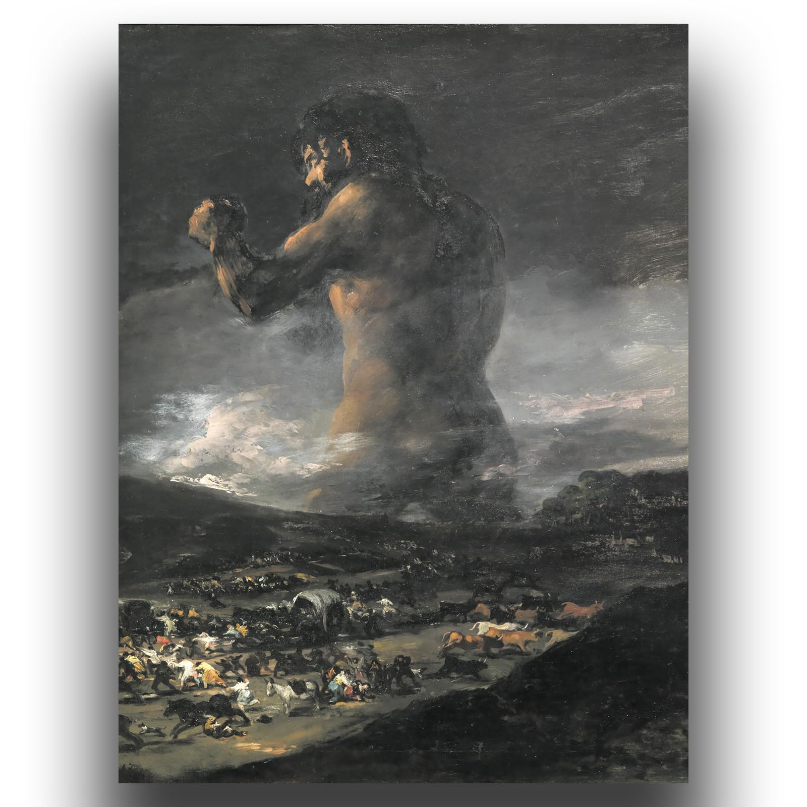 Yomcut Francisco De Goya Painting - The Colossus Canvas Wall Art - Classic Art Vintage Poster - Home Decoration for Bedroom, Hotel, Living Room, Unframed?12×16in/30×40cm…