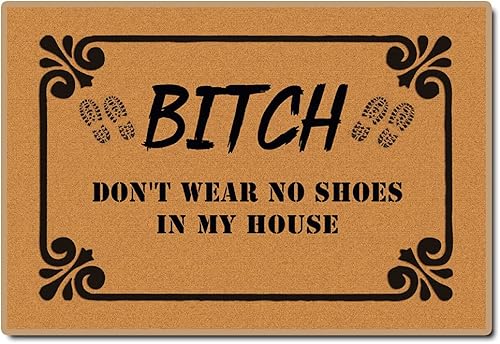 Miniatura 9 de Tapete divertido para puerta con texto en inglés "Live Laugh Leave Welcome Doormat", tapete duradero de perfil bajo antideslizante, tapete para