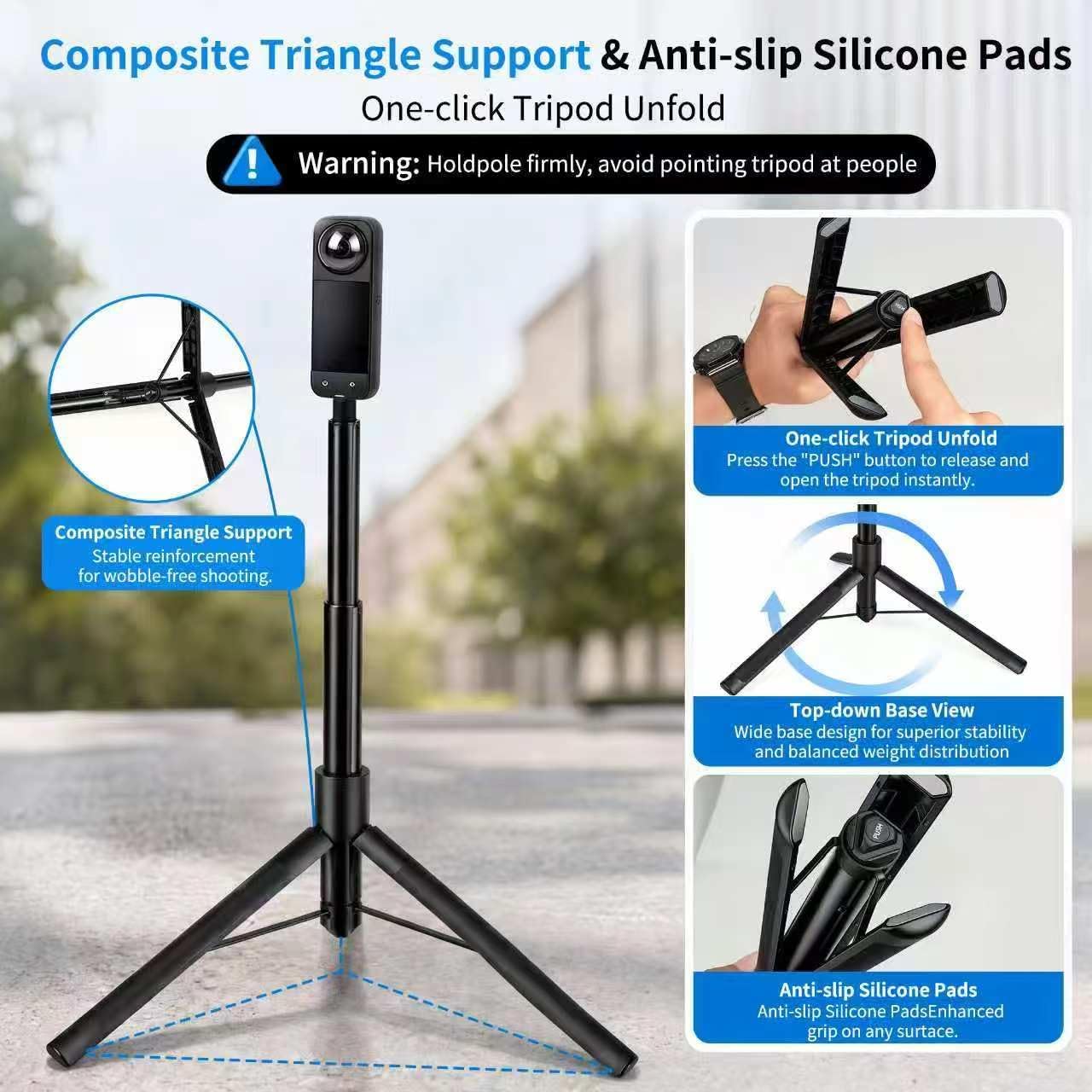 JasonMighty Protective Accessory Kit for Insta360 X4 Air with Selfie Stick image 3