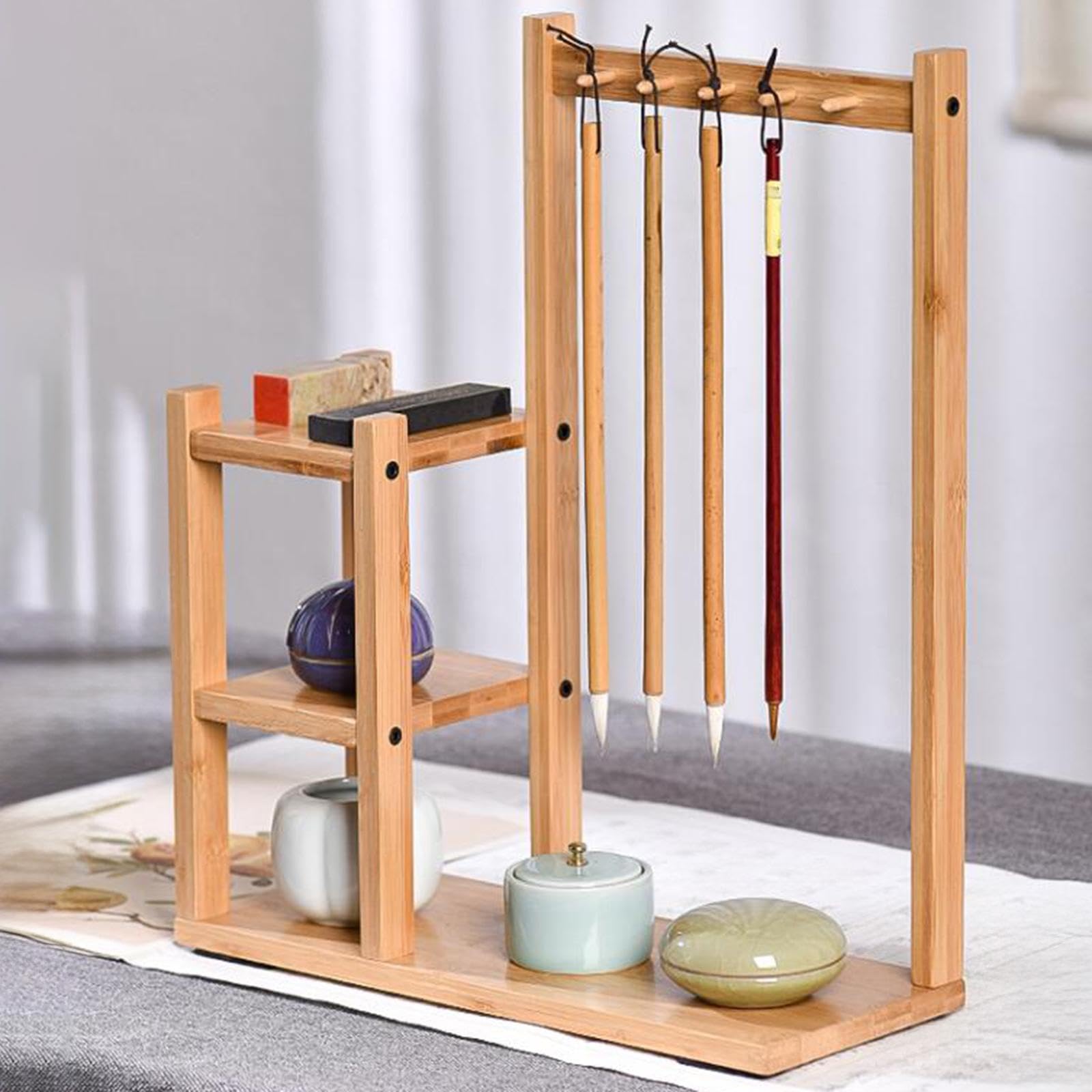 Chinese Calligraphy Brush Holder Pen Hanger for Writing Brushes Professional Wood|Crafts | Art Supplies | Drawing & Lettering Supplies |1 Chinese Calligraphy Brush Holder-image-36