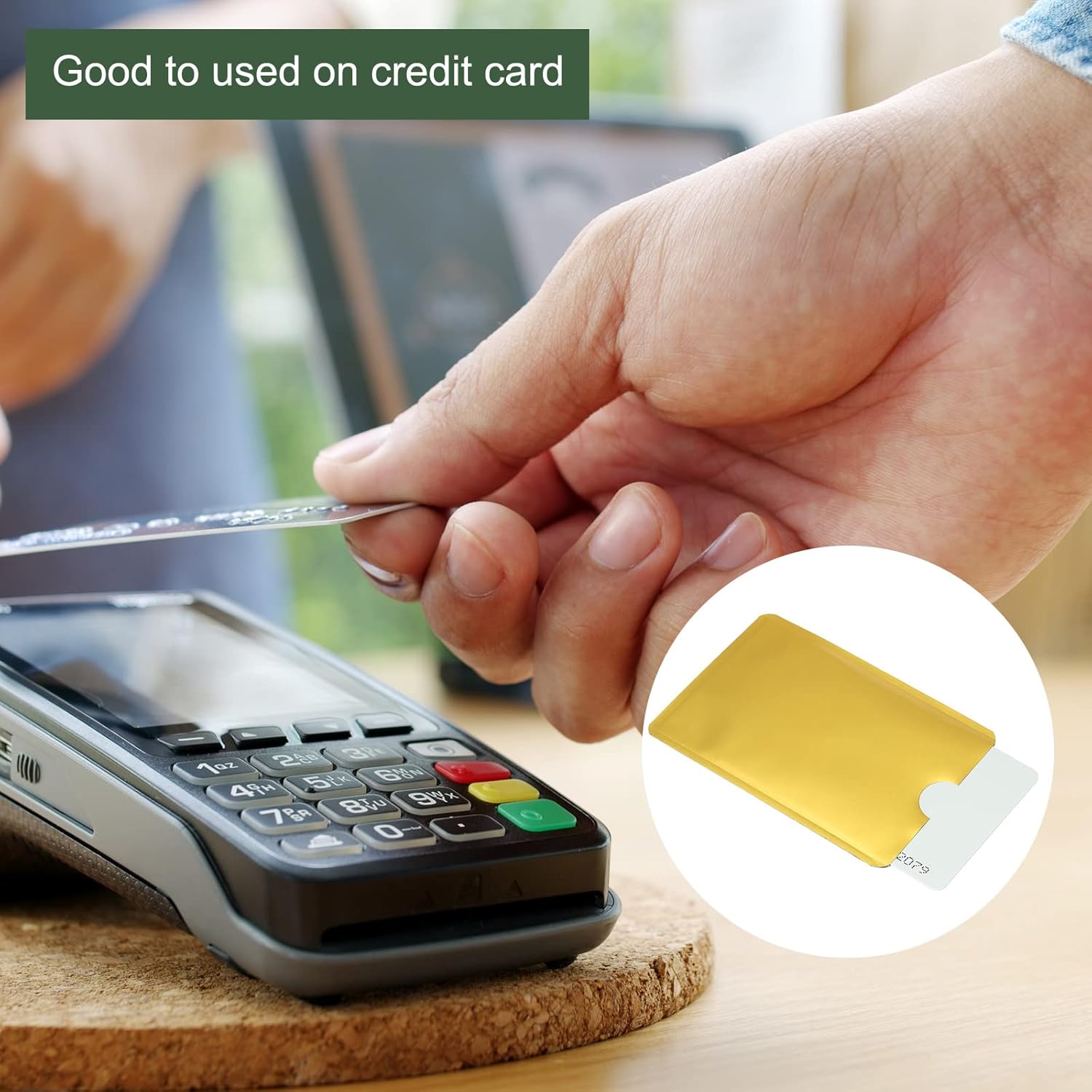 YOKIVE 30 Pcs RFID Blocking Sleeves, Credit Card Protector Sleeve Slim | Scratch Resistant, Great for Business Cards, ID Cards (Gold Yellow, 3.62x2.44-Inch)