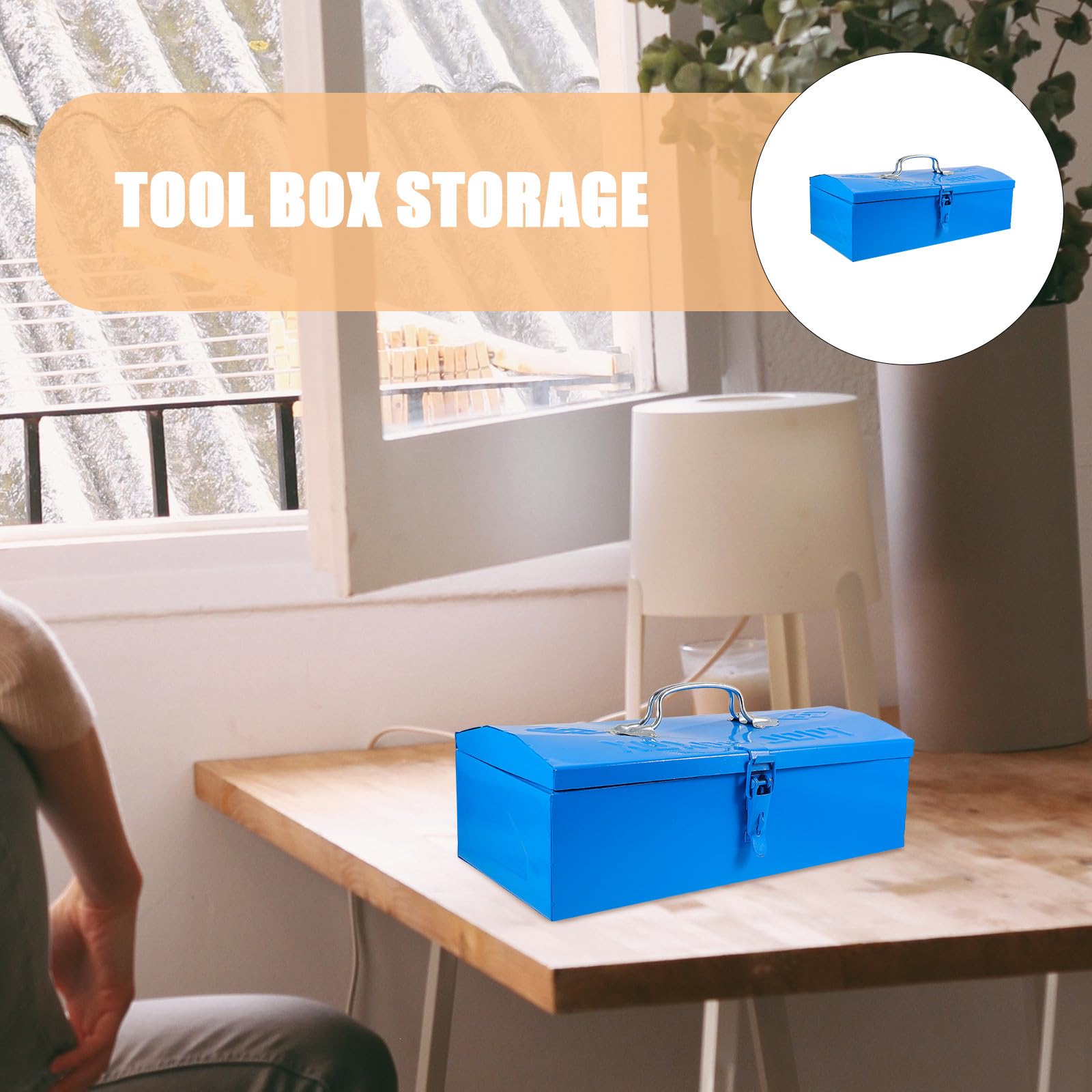 Cassetta Porta Attrezzi Organizer Compatto in Ferro Blu Portatile e Conveniente per Officina e Garage per Attrezzi Meccanici e Utensili da Lavoro
